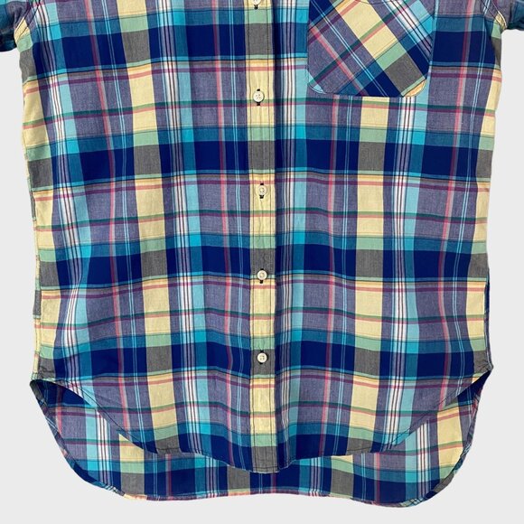Ralph Lauren Denim & Supply Button-Up Shirt Womens Medium Blue Plaid Long-Sleeve - Picture 6 of 12
